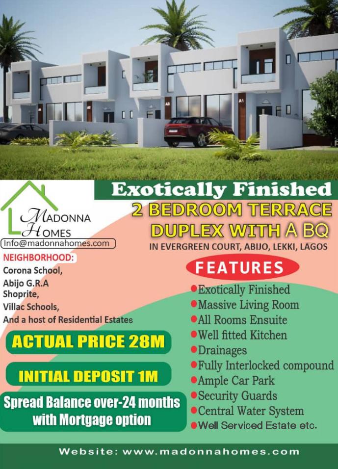 Exotically Furnished 2 Bedroom Terrace Duplex With BQ