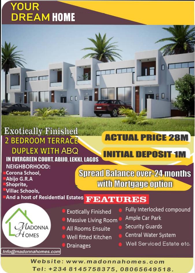 Exotically Furnished 2 Bedroom Terrace Duplex With BQ